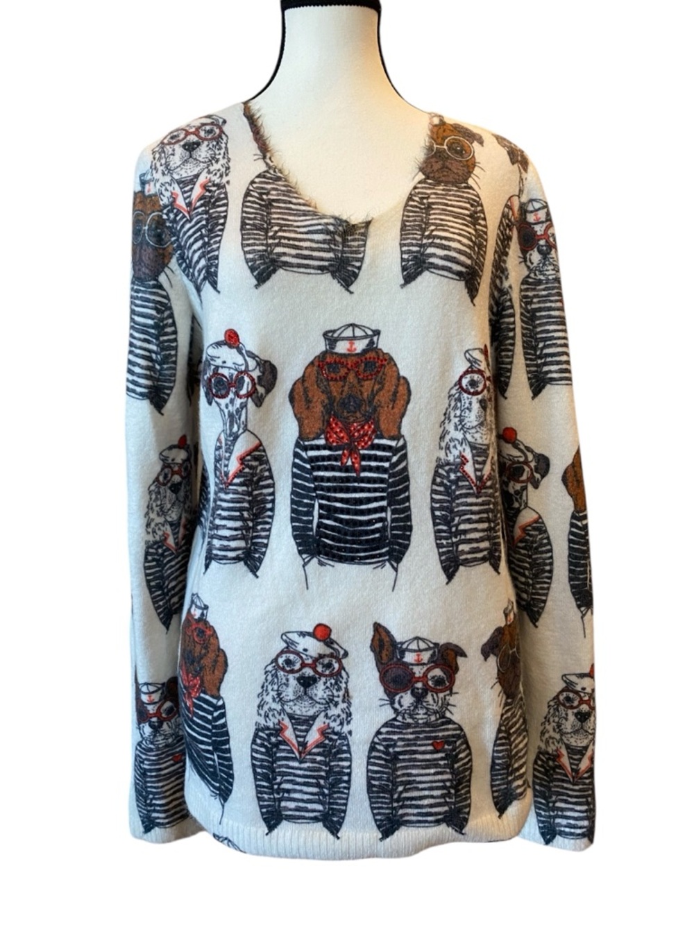 Tricotto Fur Babies Sweater Size M EUC